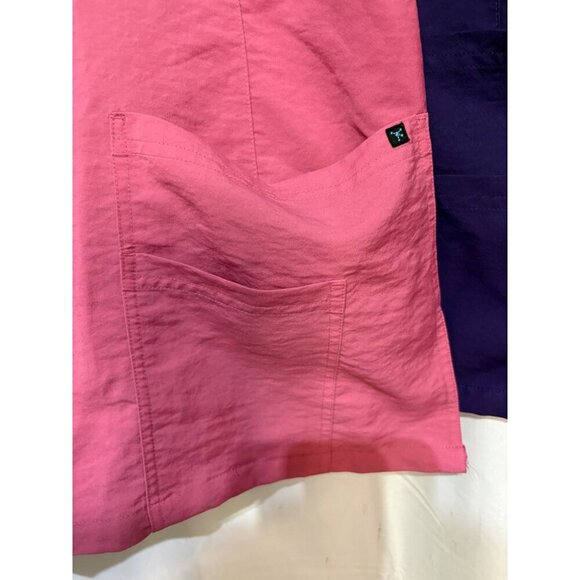 Pink & Purple Womens Scrub Tops Set Of 3 With Pockets Lightweight Comfortable 2X - Picture 6 of 10